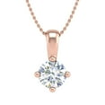 thumbnail image 1 of 1/3 Carat 4-Prong Set Diamond Solitaire Pendant Necklace in 10K Rose Gold (Silver Chain Included) - IGI Certified, 1 of 3