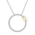 thumbnail image 1 of AFFY 1/3 Carat CT White Natural Diamond Two Tone Circle Infinity Pendant Necklace 14k White Gold Over Sterling Silver (I-J Color, I2-I3 Clarity, 0.33 Cttw), 1 of 3
