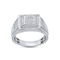 thumbnail image 1 of 1/3 Carat CT.t.w Round Cut White Natural Diamond Men's Cluster Engagement Wedding Ring 10k White Gold (I-J Color, I2-I3 Clarity, 0.33 Cttw) Ring Size-8.5, 1 of 1