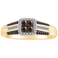 thumbnail image 1 of AFFY 1/3 Carat Champagne & White Natural Diamond Engagement Wedding Ring 10k Solid Yellow Gold (I2-I3 Clarity, 0.33 Cttw) Ring Size-9.5, 1 of 2