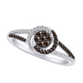 thumbnail image 1 of AFFY 1/3 Carat Champagne & White Natural Diamond Swirl Split Shank Engagement Ring 10k Solid White Gold (I2-I3 Clarity, 0.33 Cttw) Ring Size-11, 1 of 2