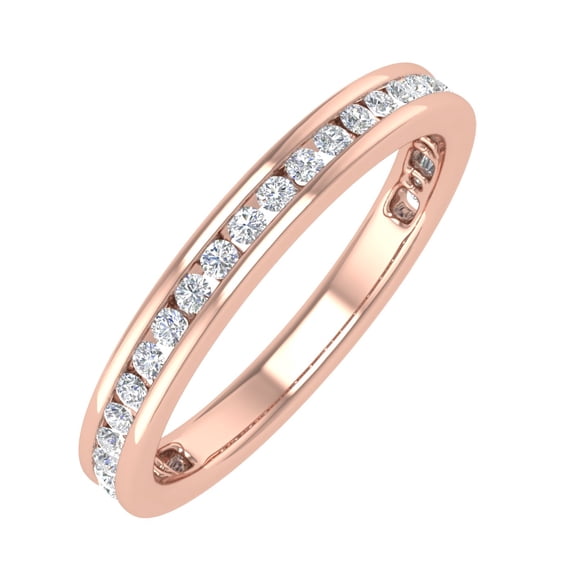 1/3 Carat Channel Set Diamond Gold Wedding Band Ring in 14K Rose Gold (Ring Size 9.25) (I1-I2 Clarity)