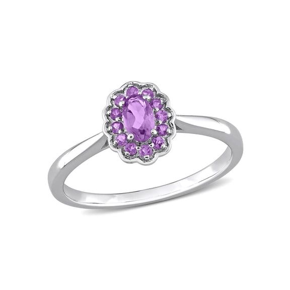 1/3 Carat (Ctw) Amethyst Africa Ring with in Sterling Silver
