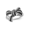 thumbnail image 1 of Gem & Harmony 1/3 Carat (Ctw) Black & White Diamond Bow Ring in Sterling Silver for Women, 1 of 5