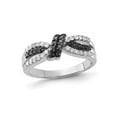 thumbnail image 1 of 1/3 Carat (Ctw) Black and White Diamond Knot Ring in Sterling Silver, 1 of 4