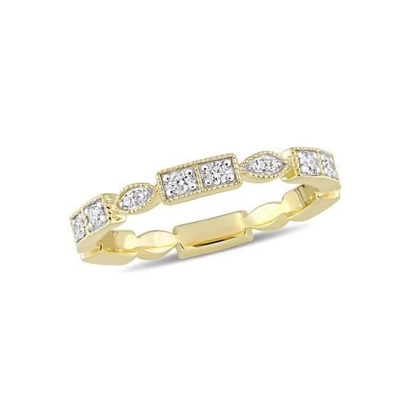 1/3 Carat (Ctw G-H-I, I1-I2) Pave Diamond Wedding Band Ring in 10K Yellow Gold for Women