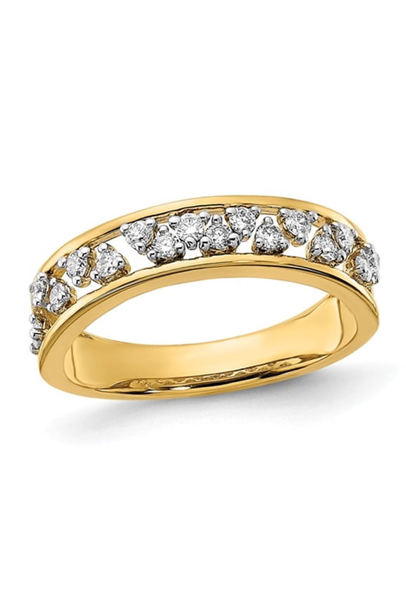 1/3 Carat (Ctw I-J, I2-I3) Ladies Diamond Wedding Band Ring in 14K Yellow Gold for Women