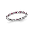 thumbnail image 1 of Gem & Harmony 1/3 Carat (Ctw) Lab-Created Ruby Band Ring in Sterling Silver for Women, 1 of 6