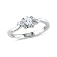 thumbnail image 1 of 1/3 Carat (Ctw) Lab-Created White Sapphire Promise Ring with Diamonds in Sterling Silver, 1 of 4