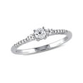 thumbnail image 1 of 1/3 Carat (Ctw) Lab-Created White Sapphire Ring with Diamonds in Sterling Silver, 1 of 4