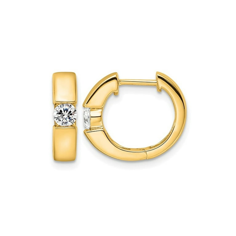 1/3 Carat (Ctw VS2-SI1, D-E-F) Lab Grown Diamond Hoop Earrings in 14K  Yellow Gold