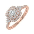 thumbnail image 1 of 1/3 Carat Cushion cut Halo Diamond Engagement Ring in 10K Rose Gold (Ring Size 4.25), 1 of 6