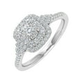 thumbnail image 1 of 1/3 Carat Cushion cut Halo Diamond Engagement Ring in 10K White Gold - IGI Certified (Ring Size 6.25), 1 of 7