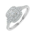 thumbnail image 1 of 1/3 Carat Cushion cut Halo Diamond Engagement Ring in 10K White Gold (Ring Size 8.5), 1 of 6