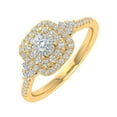 thumbnail image 1 of 1/3 Carat Cushion cut Halo Diamond Engagement Ring in 14K Yellow Gold (Ring Size 5.5) (I1-I2 Clarity), 1 of 4