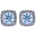 thumbnail image 1 of 1 to 3 Carat D Color VVS1 Moissanite Stud Earrings for Women Men S925 Sterling Silver Square Stud Earrings for Engagement Wedding Valentine's Day Birthday Gift with Certificate, 1 of 8