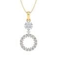 thumbnail image 1 of 1/3 Carat Diamond Circle Solitaire Pendant Necklace in 10K Yellow Gold (Silver Chain Included) - IGI Certified, 1 of 2