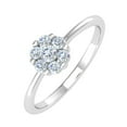 thumbnail image 1 of 1/3 Carat Diamond Cluster Engagement Ring Band in 14K White Gold (Ring Size 8.25), 1 of 4