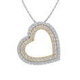thumbnail image 1 of 1/3 Carat Diamond Double Heart Pendant Necklace in 10K White & Yellow Gold (I1-I2 Clarity), 1 of 3