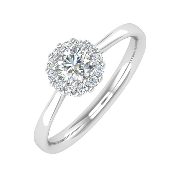 1/3 Carat Diamond Engagement Ring in 14K White Gold (Ring Size : 5.5) (I1-I2 Clarity)