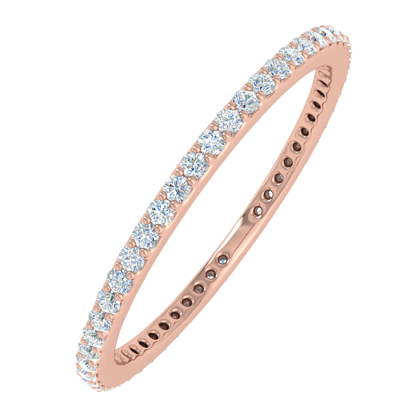 1/3 Carat Diamond Eternity Wedding Band in 10K Rose Gold (Ring Size 5.5)