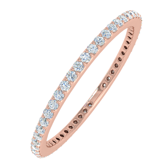 1/3 Carat Diamond Eternity Wedding Band in 10K Rose Gold (Ring Size 8)