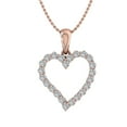 thumbnail image 1 of 1/3 Carat Diamond Heart Pendant Necklace in 14K Rose Gold (Silver Chain Included) (I1-I2 Clarity), 1 of 4