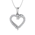 thumbnail image 1 of 1/3 Carat Diamond Heart Pendant Necklace in 14k White Gold (Silver Chain Included) (SI1-SI2 Clarity), 1 of 3