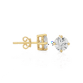 thumbnail image 1 of 1/3 Carat Diamond Round Stud Earrings for Women in 14k Yellow Gold (G-H, I1-I2, cttw) 4-Prong Setting and Push Back by Privosa Fine Jewelry, 1 of 4