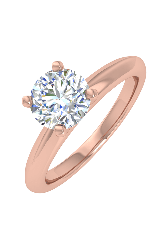 1/3 Carat Diamond Solitaire Engagement Ring in 14K Rose Gold (Ring Size 6.25)