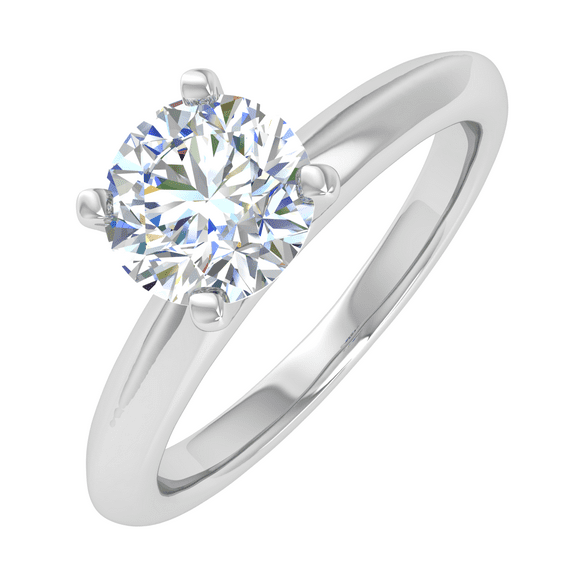 1/3 Carat Diamond Solitaire Engagement Ring in 14K White Gold (Ring Size 9)