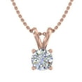 thumbnail image 1 of 1/3 Carat Diamond Solitaire Pendant Necklace in 14K Rose Gold (Silver Chain Included), 1 of 4