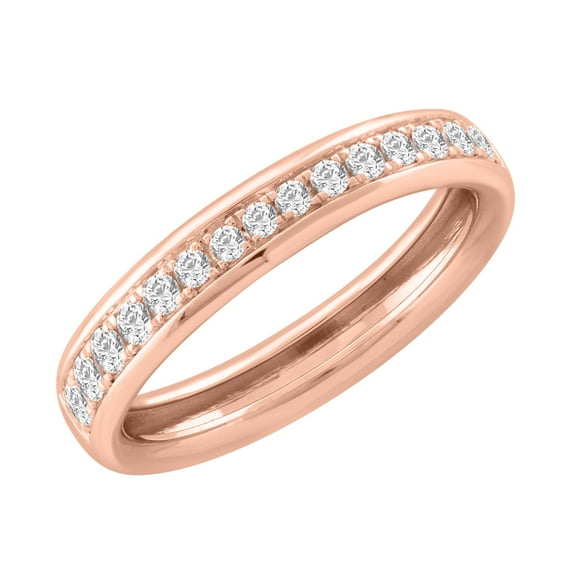 1/3 Carat Diamond Unisex Wedding Band Ring in 14K Rose Gold (Ring Size 11.25)