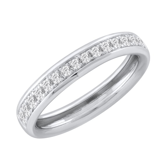 1/3 Carat Diamond Unisex Wedding Band Ring in 14K White Gold (Ring Size 12.75)