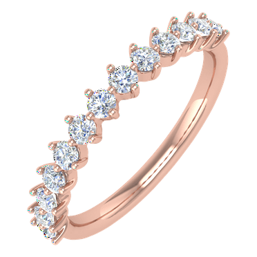 1/3 Carat Diamond Wedding Band Ring in 14K Rose Gold( Ring Size 6.75) (SI1-SI2 Clarity) - IGI Certified