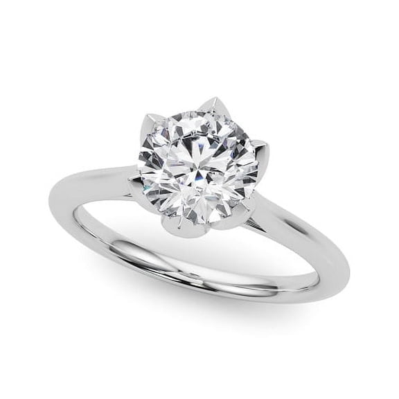 1/3 Carat Lab Grown Diamond ( FG Quality ) Engagement Wedding Solitaire Ring In 10K Solid White Gold Jewelry