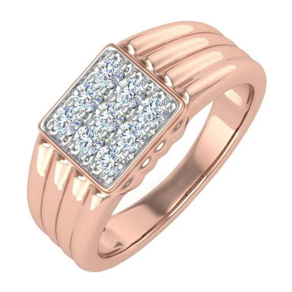 1/3 Carat Men's Diamond Wedding Band Ring in 14K Rose Gold (Ring Size 5.5) (I1-I2 Clarity)