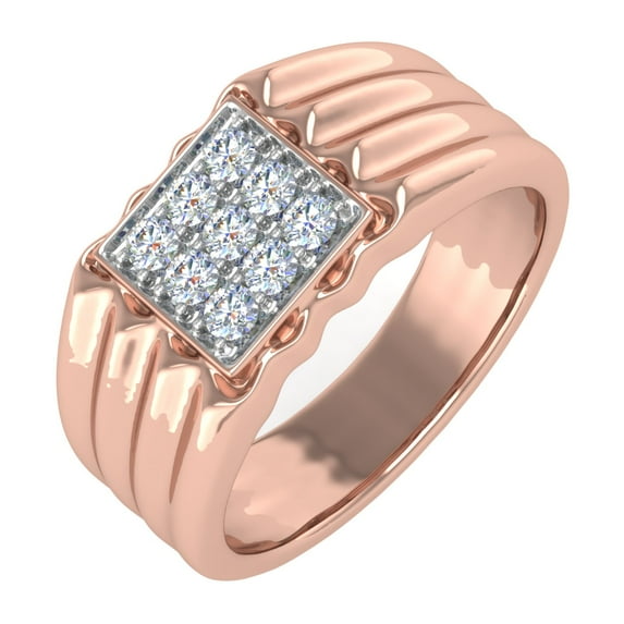 1/3 Carat Men's Diamond Wedding Band Ring in 14K Rose Gold (Ring Size 6.75) (I1-I2 Clarity)