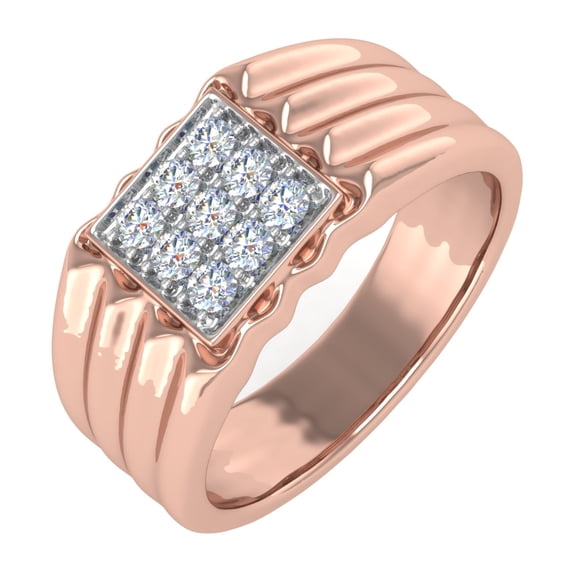 1/3 Carat Men's Diamond Wedding Band Ring in 14K Rose Gold (Ring Size 9.75) (SI1-SI2 Clarity)