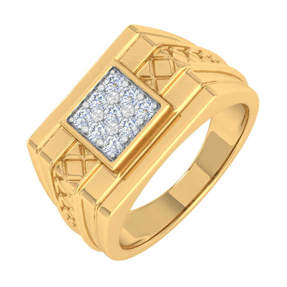 1/3 Carat Men's Diamond Wedding Band Ring in 14K Yellow Gold (Ring Size 6.5) (I1-I2 Clarity)