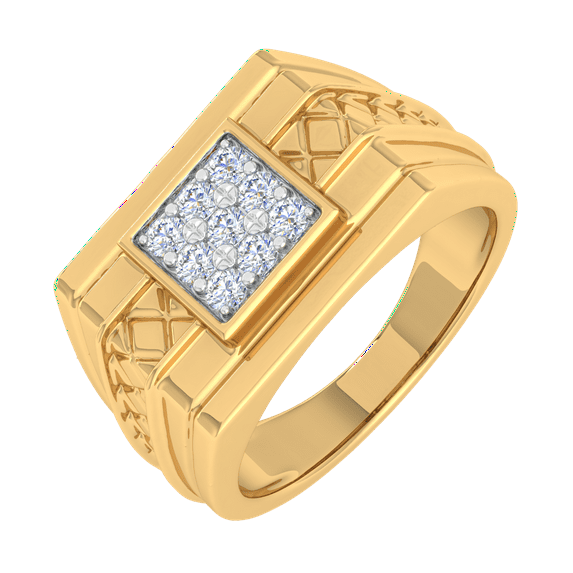 1/3 Carat Men's Diamond Wedding Band Ring in 14K Yellow Gold (Ring Size 6.75) (SI1-SI2 Clarity)