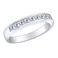 thumbnail image 1 of AFFY 1/3 Carat Princess White Natural Diamond Eternity Wedding Band Ring In 10k Solid White Gold (0.33 Cttw) Ring Size-5.5, 1 of 1