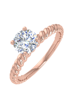 1/3 Carat Prong Set Diamond Engagement Ring Band in 14K Rose Gold (Ring Size 11)