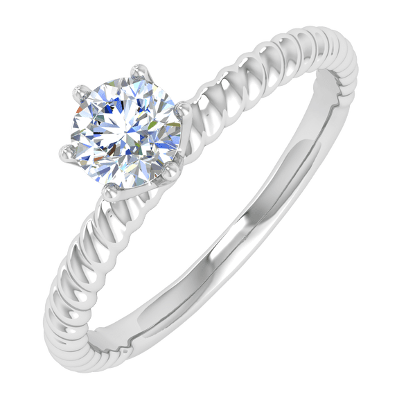 1/3 Carat Prong Set Diamond Engagement Ring Band in 14K White Gold (Ring Size 7.75)