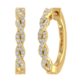 thumbnail image 1 of 1/3 Carat Prong Set Round Diamond Twisted Hoop Earrings in 14K Yellow Gold, 1 of 3