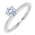 thumbnail image 1 of 1/3 Carat Prong Set Solitaire Diamond Engagement Ring Band in 14K White Gold (Ring Size 10), 1 of 5