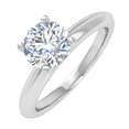 thumbnail image 1 of 1/3 Carat Prong Set Solitaire Diamond Engagement Ring Band in 14K White Gold (Ring Size 4), 1 of 5