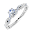 thumbnail image 1 of 1/3 Carat Prong Set Solitaire Diamond Engagement Ring Band in 14K White Gold (Ring Size 6.25), 1 of 5