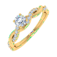thumbnail image 1 of 1/3 Carat Prong Set Solitaire Diamond Engagement Ring Band in 14K Yellow Gold (Ring Size 8.5), 1 of 5