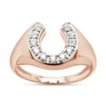 thumbnail image 1 of 1/3 Carat Round Cut Lab Created Moissanite Diamond Horseshoe Statement Ring In 10K Solid Rose Gold Jewelry For Men (G-H Color, VVS1 Clarity, 0.33 Cttw)-12.5, 1 of 7
